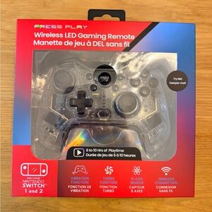 Wireless LED Gaming Remote for Nintendo Switch - Clear Black